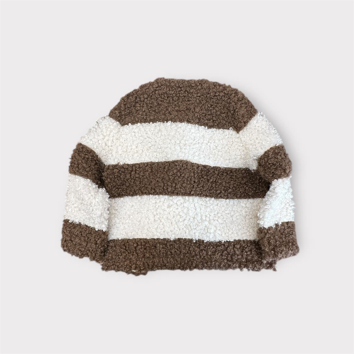 브라운 스트라이프 퍼자켓 상품이미지2