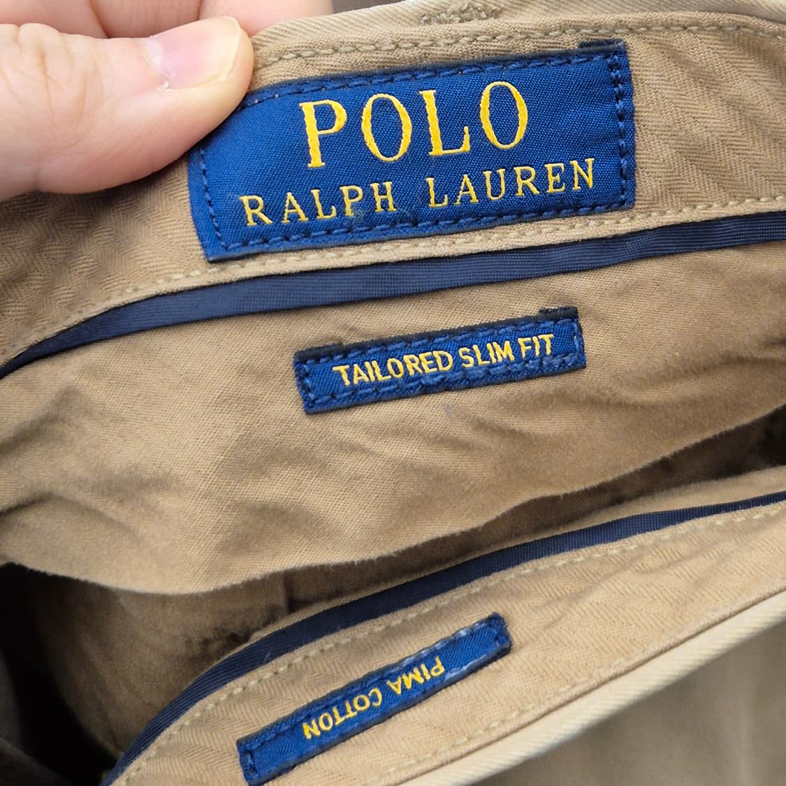 폴로 테일러드 슬림핏 피마 코튼 바지 34 상품이미지5