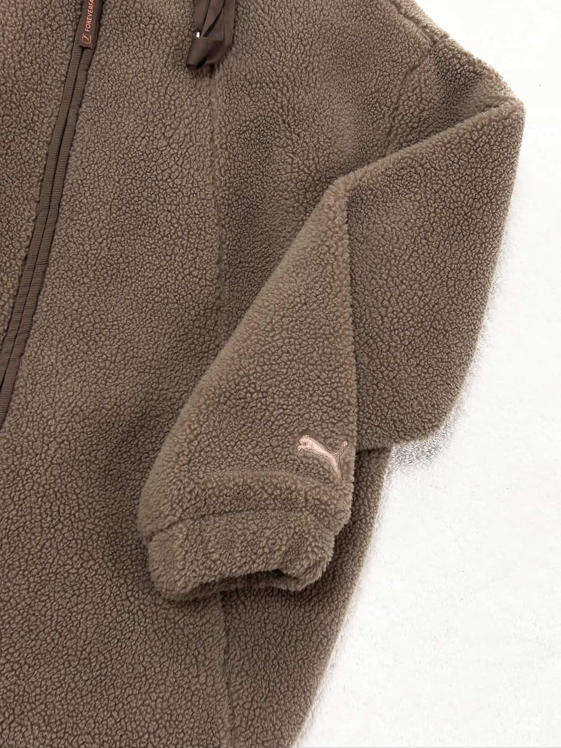퓨마 스냅로고 초코 브라운 쉐르파 자켓 상품이미지7