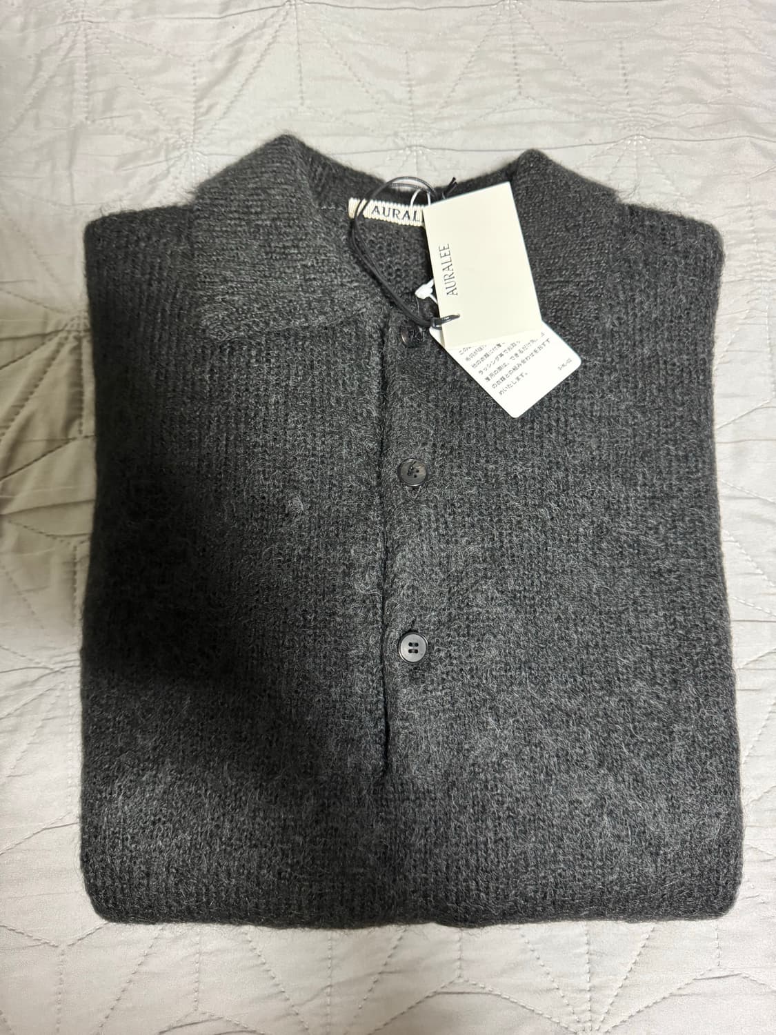 [새상품, 4] 오라리 모헤어 폴로 카라 니트 집업 자켓 가디건 상품이미지1