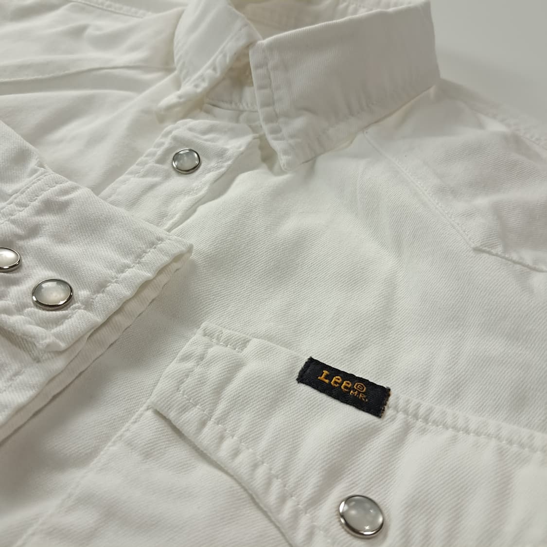 CK163 XL 리 90s 화이트 웨스턴 데님셔츠 남방 상품이미지4