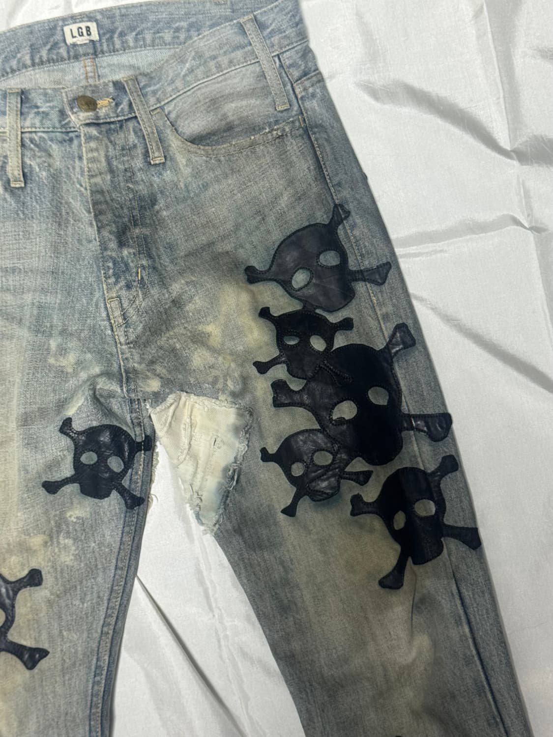 LGB Crazy Wolf Skull Patch Jeans 상품이미지5