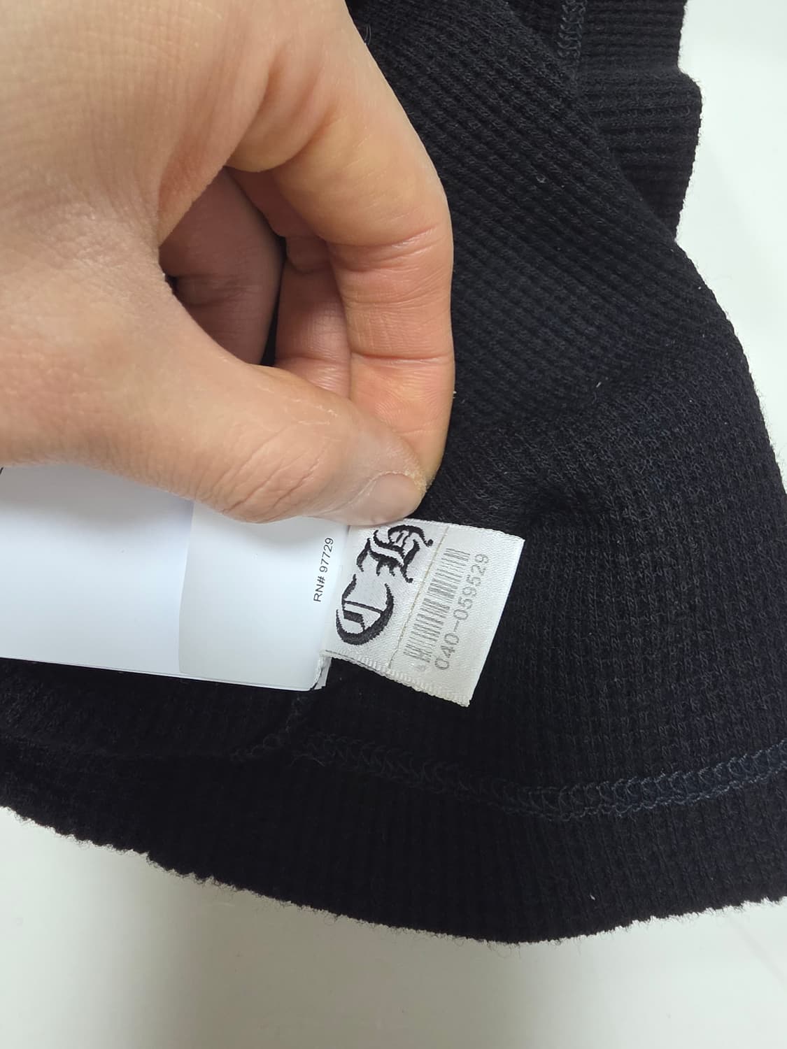 크롬하츠 CH자수 울100  와플 롱슬리브 블랙 2xl 새상품 상품이미지7