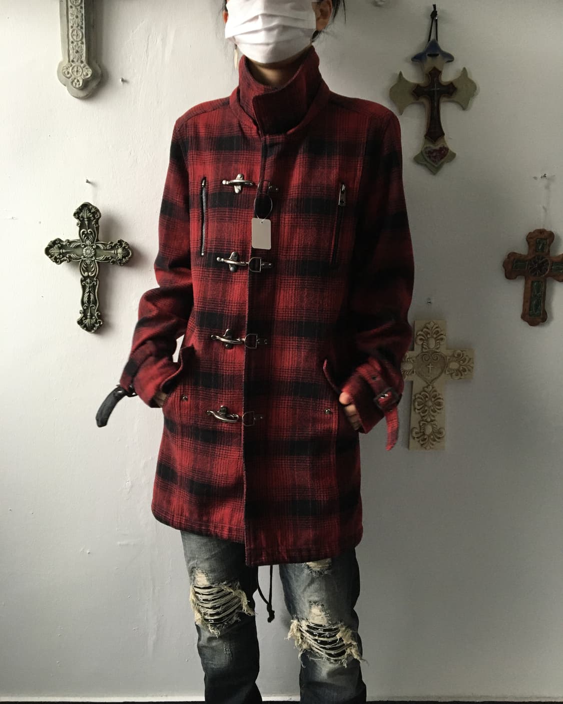 Berning sho fire man button high neck ch 상품이미지9