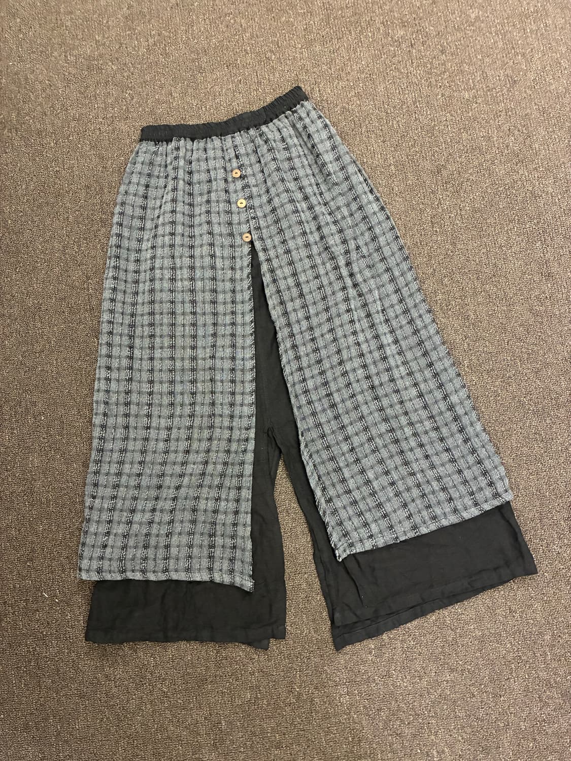 OS)Japanese vintage 여성 레이어드 트임 롱 스커트 상품이미지5