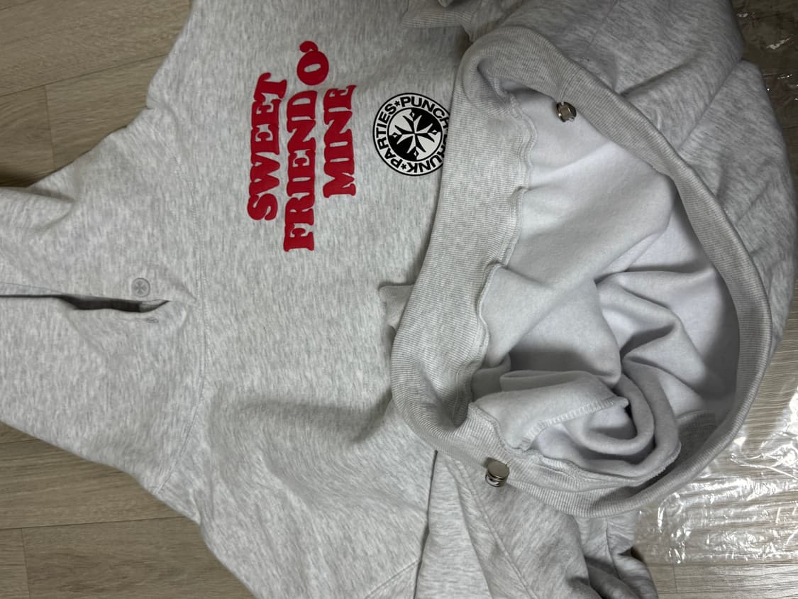 [1] 펀치드렁크파티즈 후드티 라이트그레이 상품이미지4