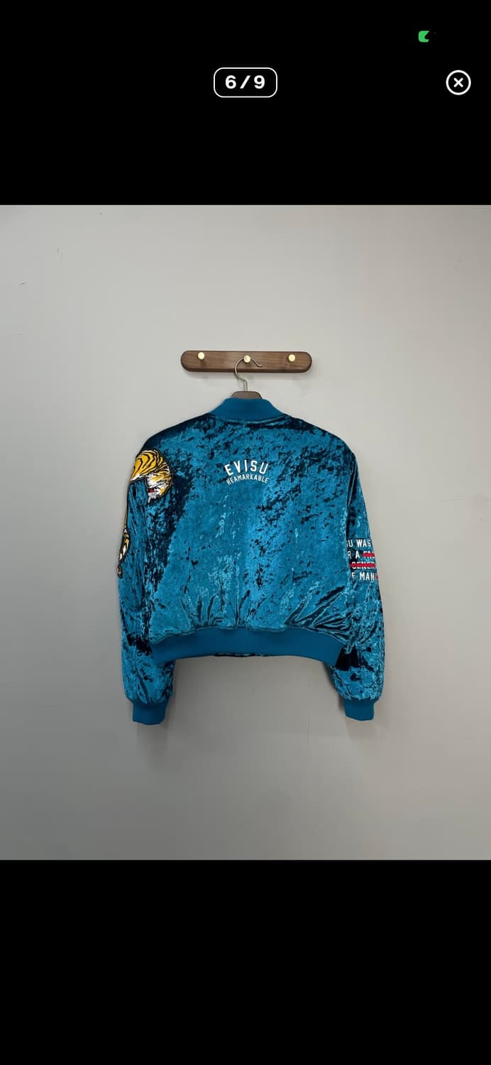 에비수 타이거 벨루어 벨벳 블루종 자켓 A3508 상품이미지6