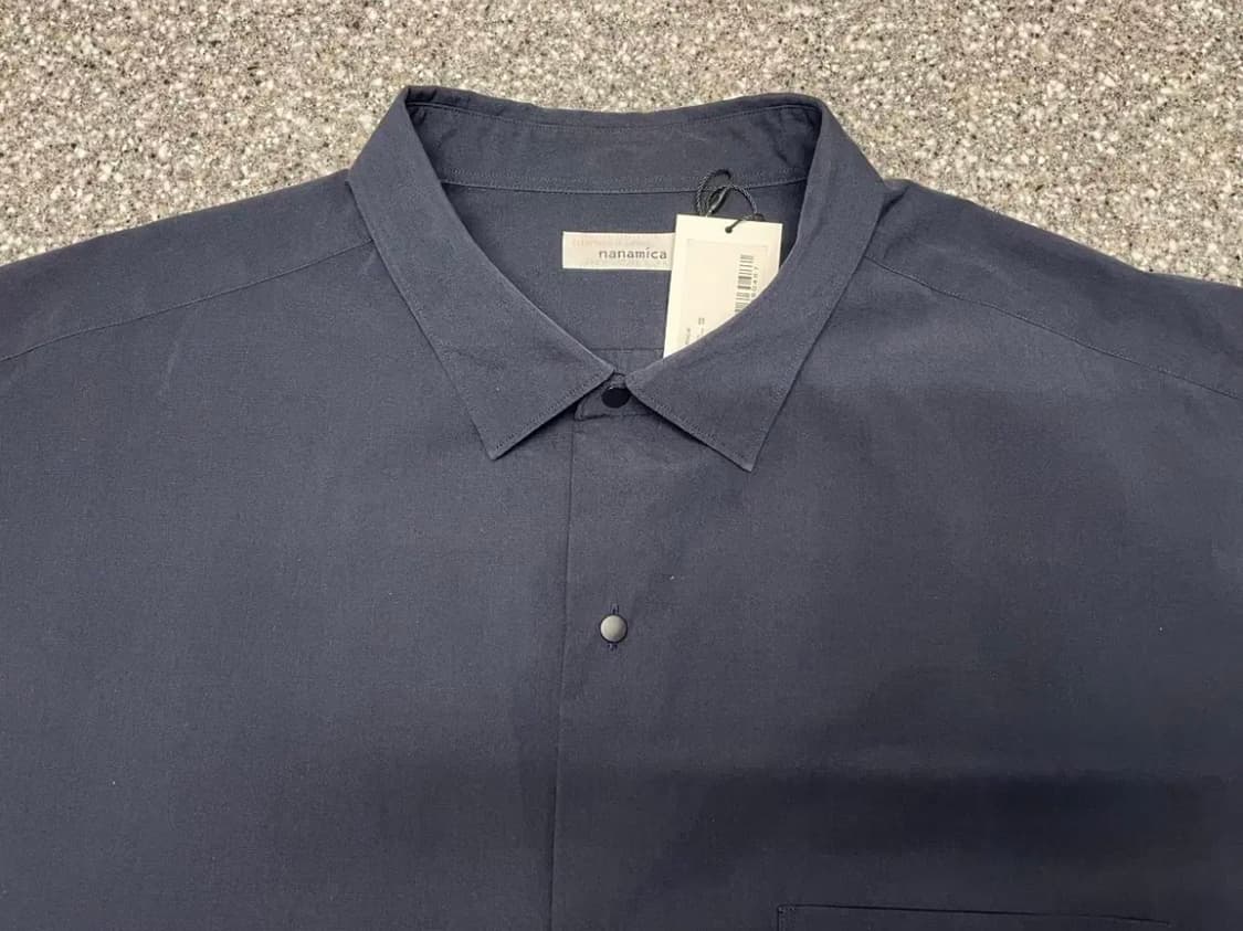 나나미카 레귤러 카라 윈드셔츠 반팔 다크네이비 XL 상품이미지1