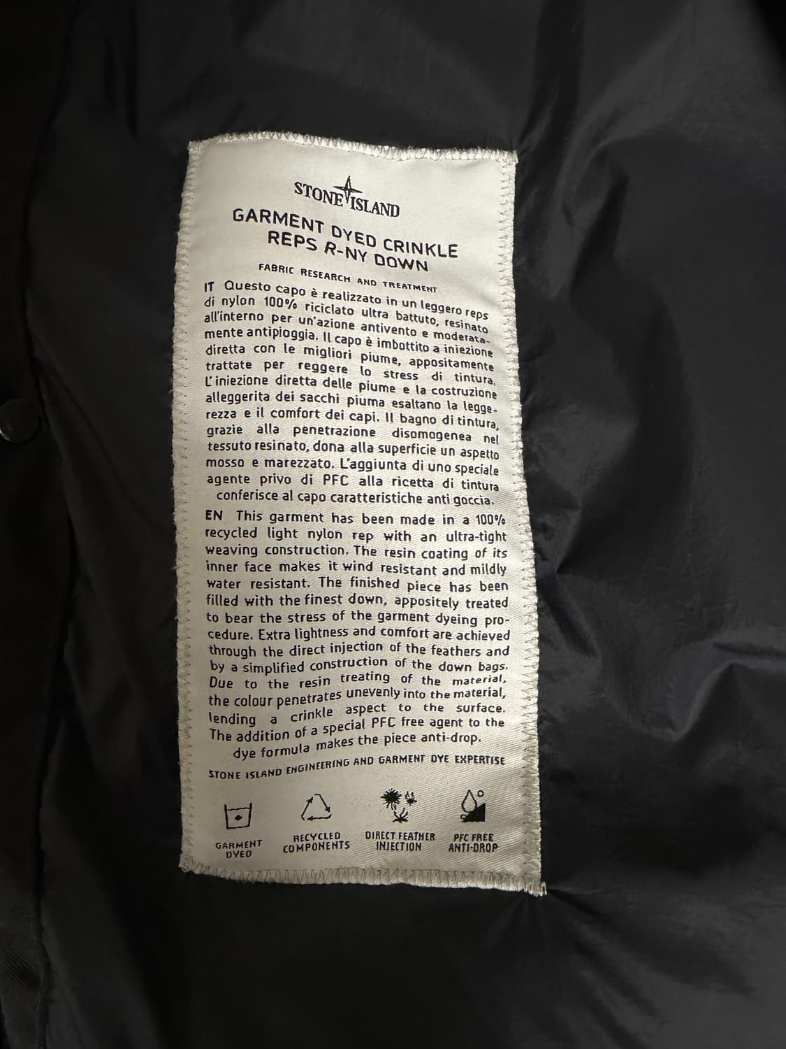 스톤아일랜드 크링클랩스 조끼패딩 블랙 L 상품이미지5