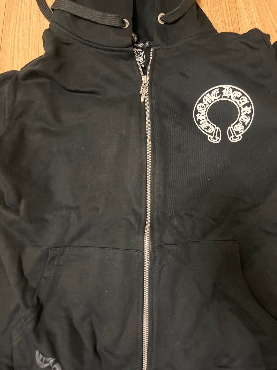 크롬하츠 홀스슈 플로랄 후드집업 블랙 상품이미지3