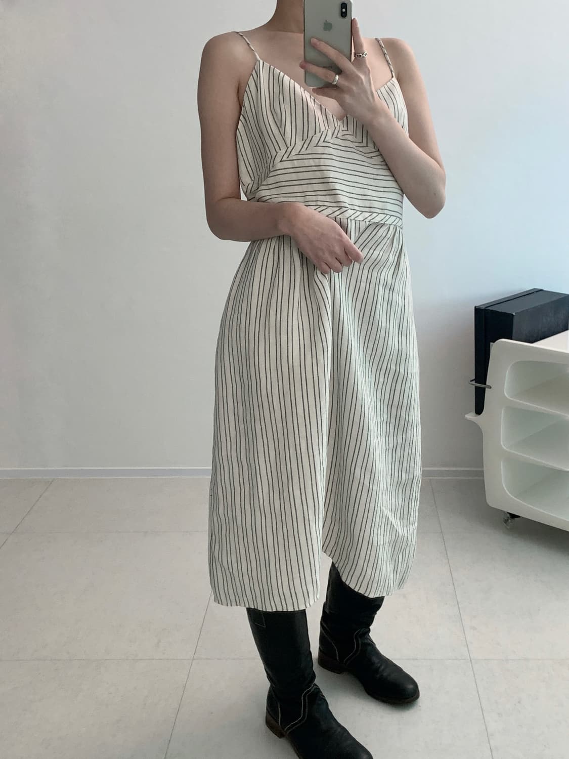 Striped Linen Sleeveless Dress 상품이미지1