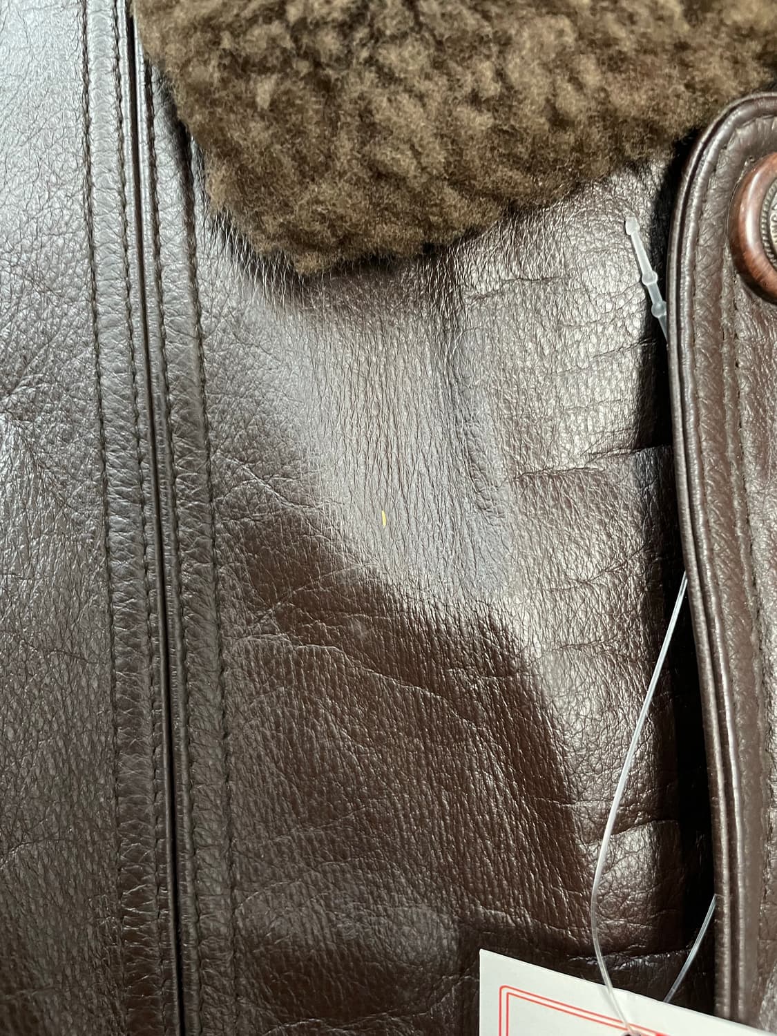 빈티지 카라 퍼 브라운 가죽 자켓 (털부착가능) H2052 상품이미지6