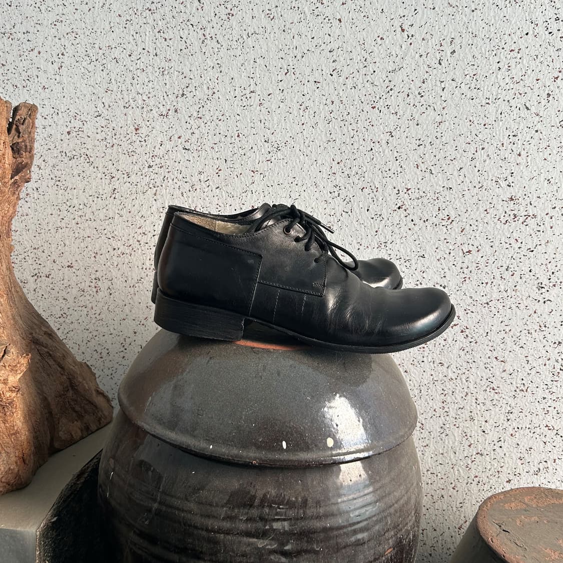 Layer-0 Plain Derby Black Leather 상품이미지3