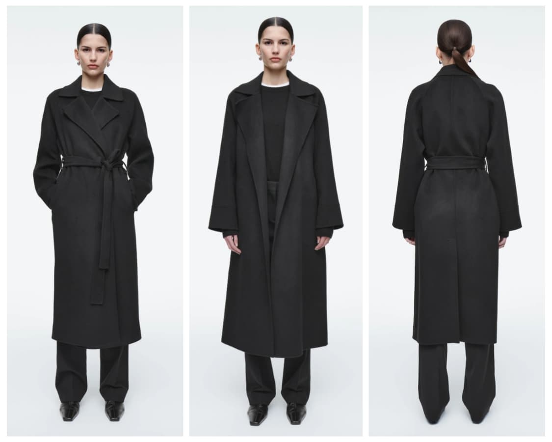 COS 코스 더블페이스 벨티드 울 코트 (EU)M/ 77-88사이즈 상품이미지10