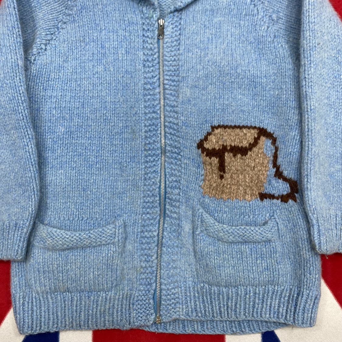 빈티지 헤비울 집업 실측 L  상품이미지2