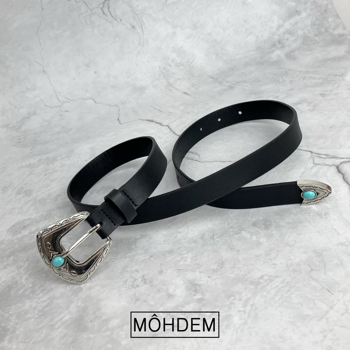 [Unisex] 원석 버클 웨스턴 가죽 벨트 상품이미지6