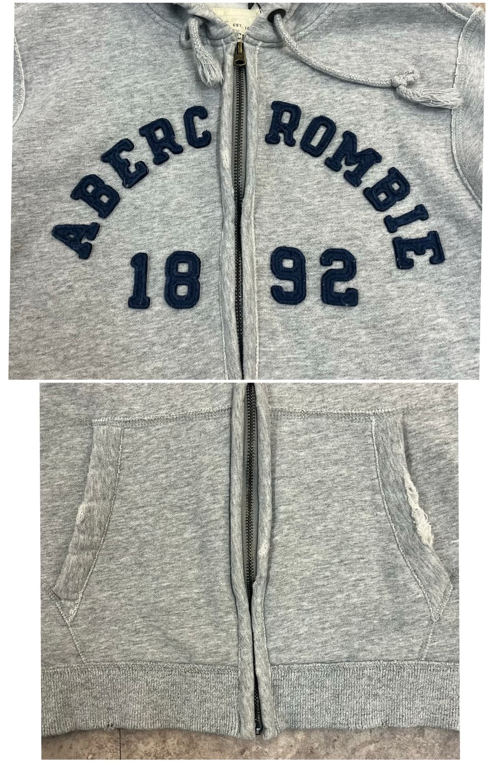 아베크롬비 기모 후드집업 그레이 2XL #csz3959 상품이미지6