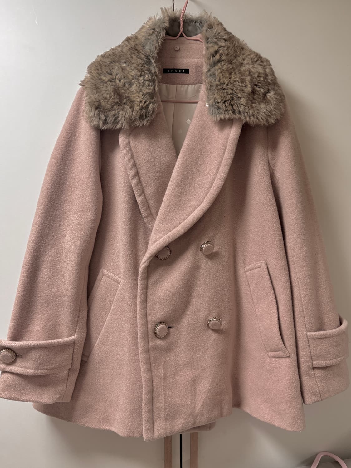 (빈티지)잉그니 퍼 카라 코트 상품이미지1