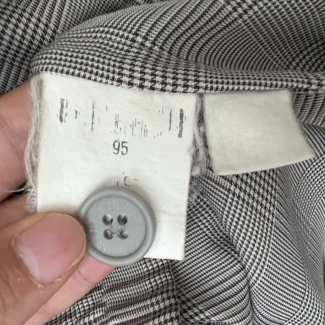 입생로랑 챠콜 체크 블루종 폴리에스터 자켓 상품이미지7