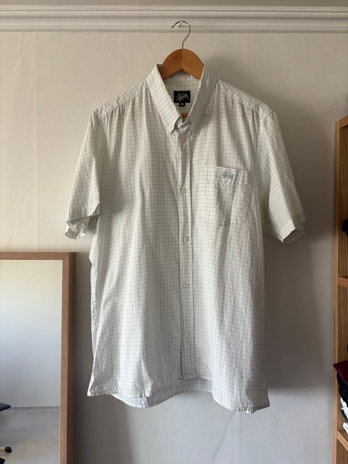 90s early 스투시 반팔체크 셔츠 상품이미지1