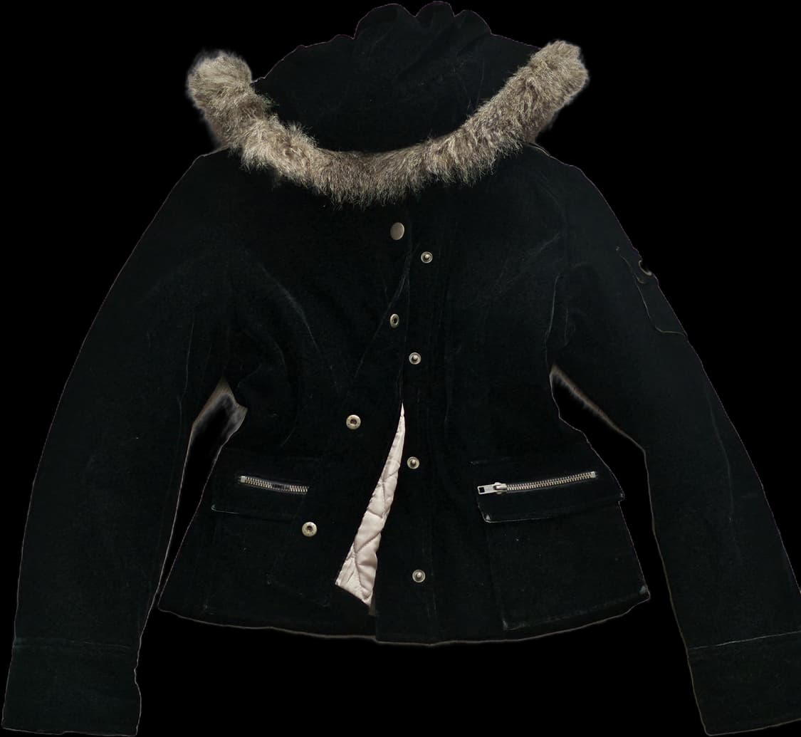 빈티지 벨벳 퍼 패딩 상품이미지1