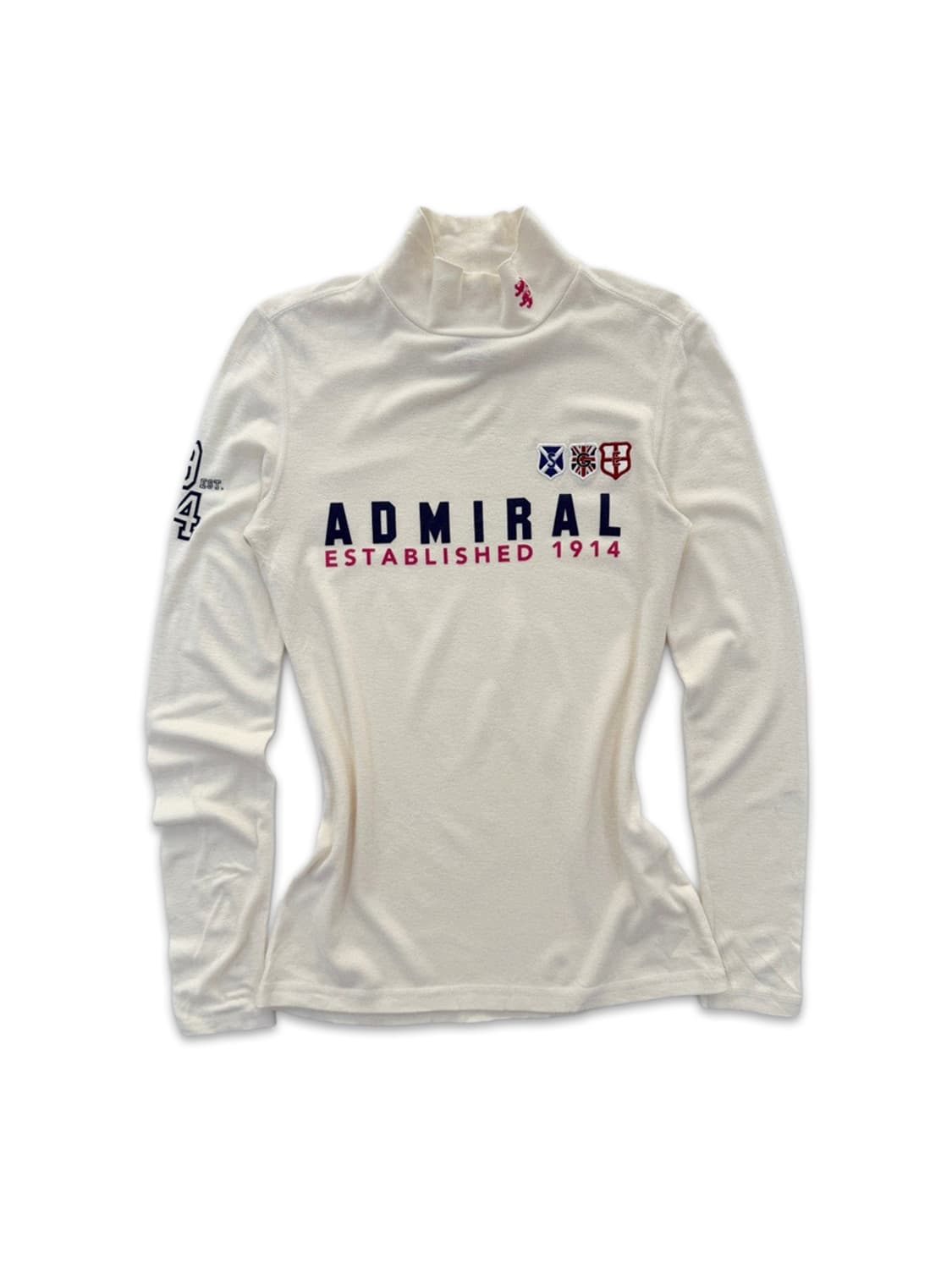 빈티지 Admiral 아이보리 로고 자수 긴팔티 상품이미지1