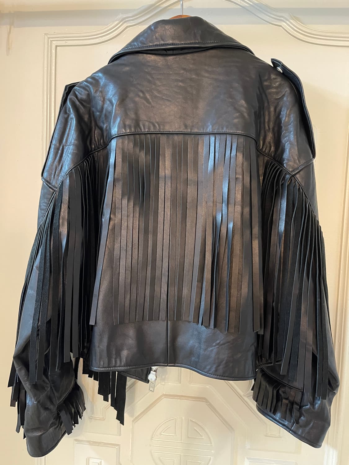 HOLY NUMBER 7 프린지 램스킨 라이더 자켓  상품이미지4