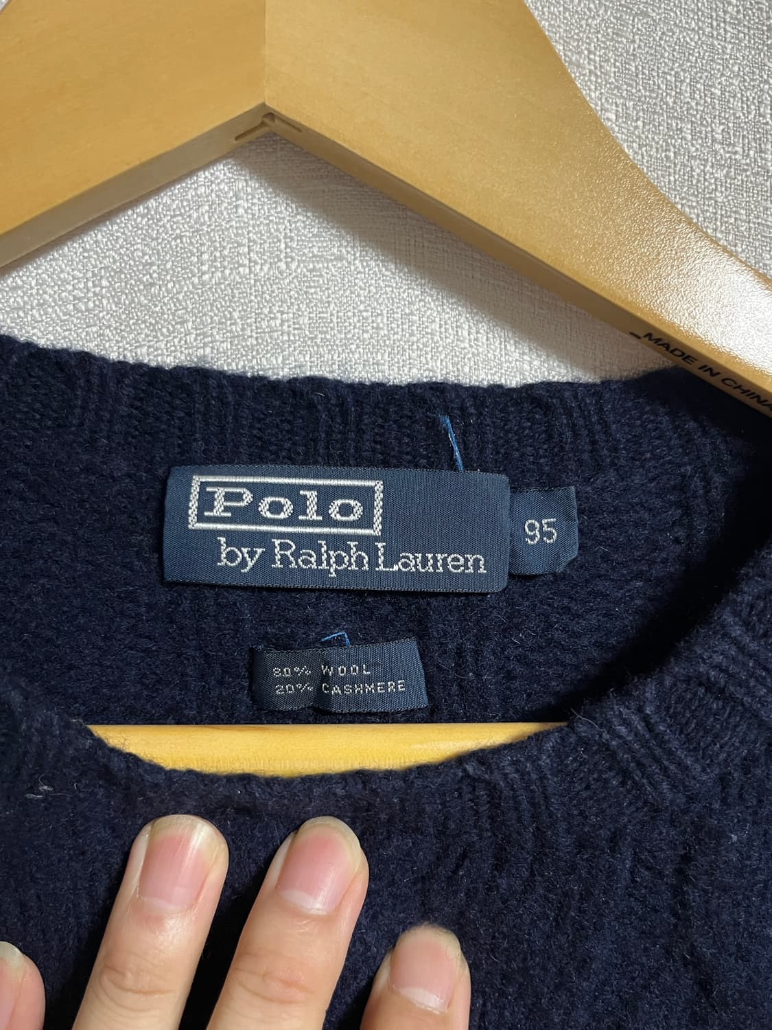 폴로 랄프로렌 울,캐시미어 꽈배기 니트 스웨터 95 상품이미지4