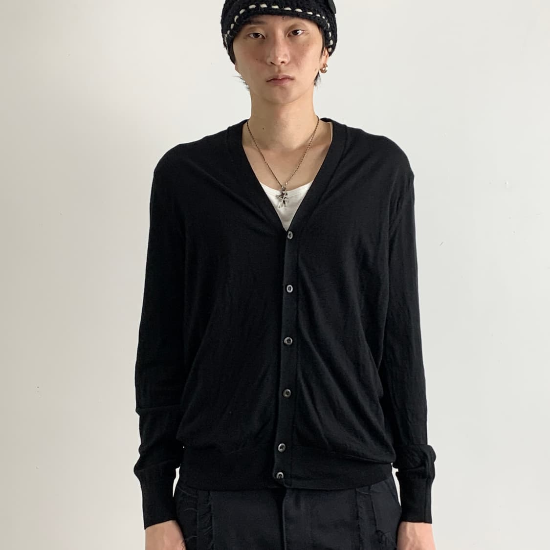 프라다 블랙 울 가디건 상품이미지1