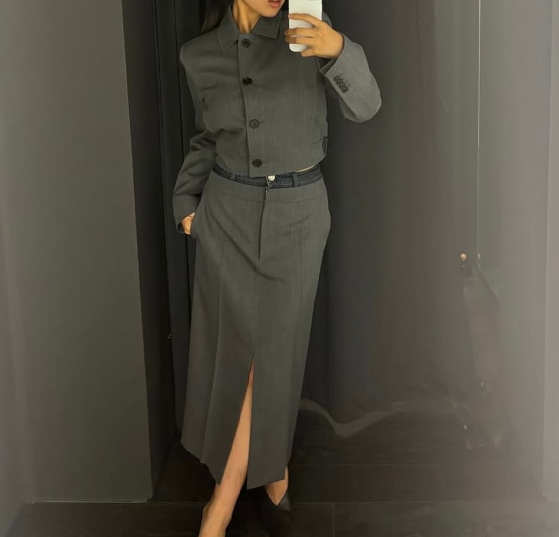 준지 여성 셋업 투피스 스커트 자켓 정장 직장인룩 하객룩 데이트룩 상품이미지1