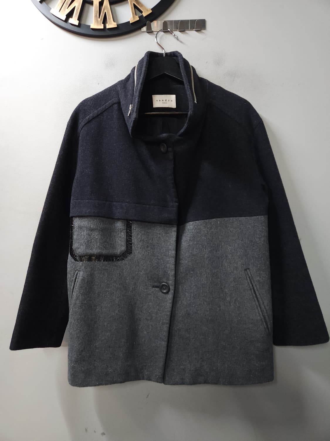 산드로 여성 울 숏코트 상품이미지1