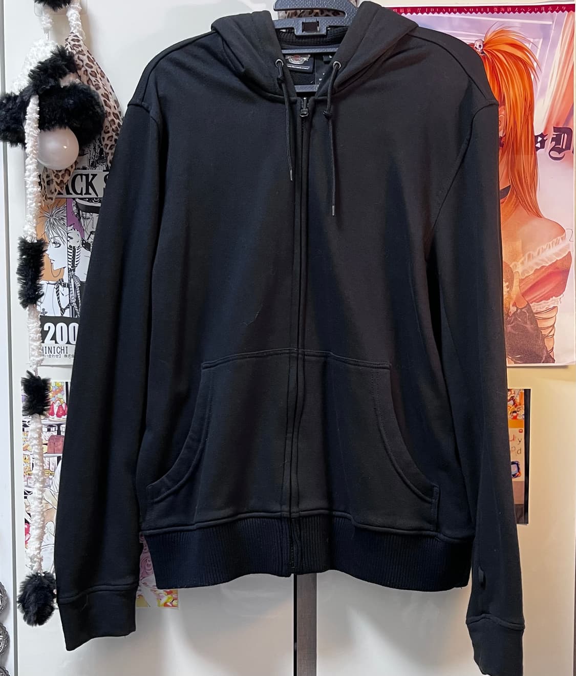 Harley davidson 무지 후드집업 L 상품이미지3