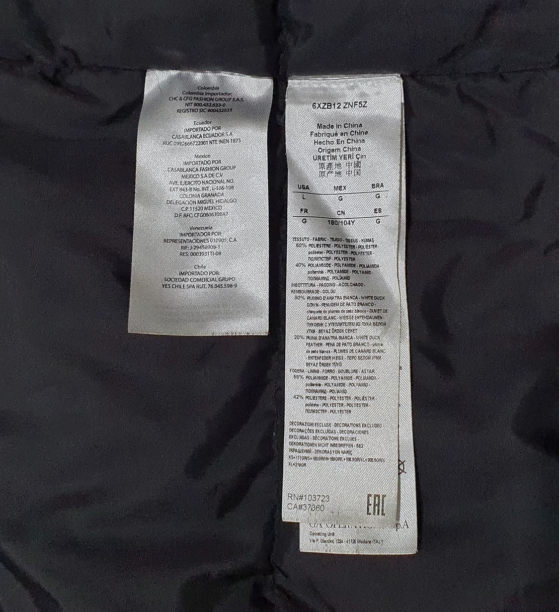 아르마니 익스체인지 후드 다운 메탈릭 L (100-105) 알마니 상품이미지10