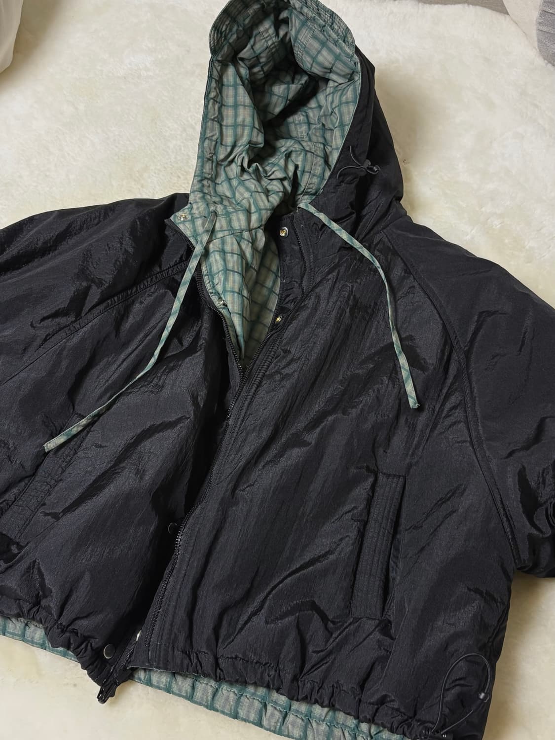 파르티멘토 우먼 리버시블 후디드 윈드브레이커 블랙 상품이미지3