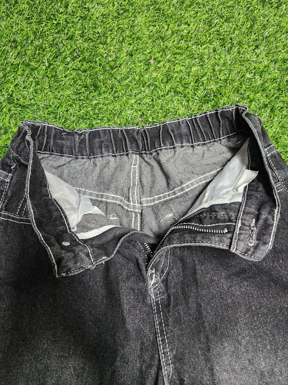헤비 데미지 블랙 와이드 데님 | 스트릿 감성 필수템 상품이미지2
