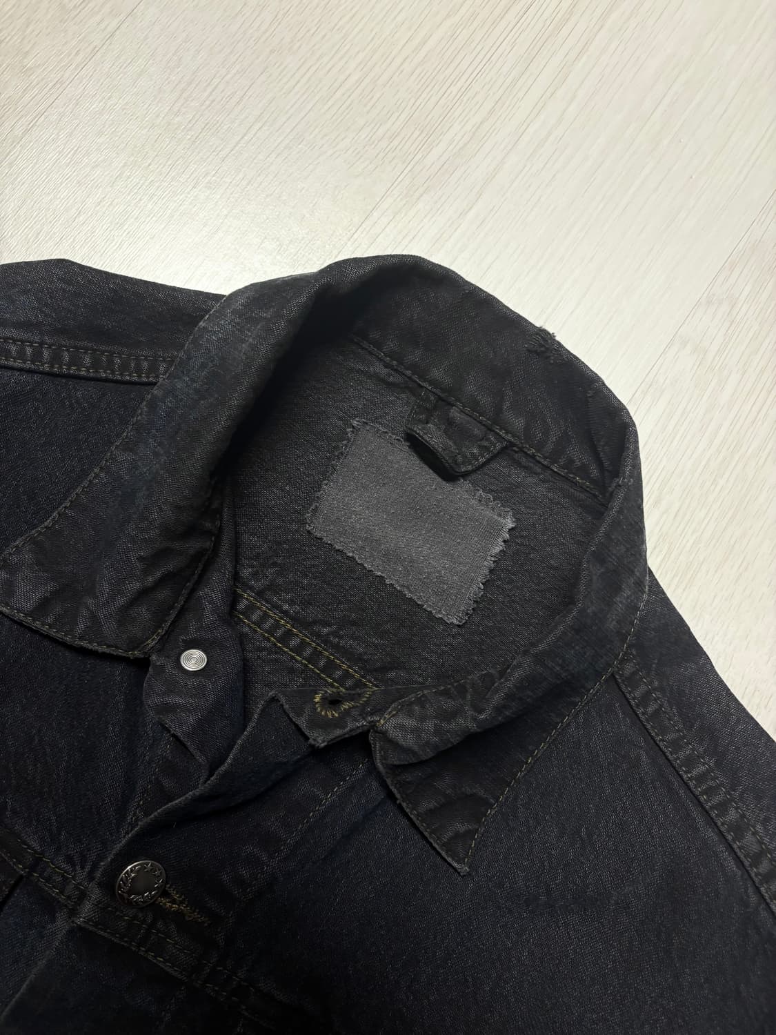 블랙 데님 자켓 상품이미지3