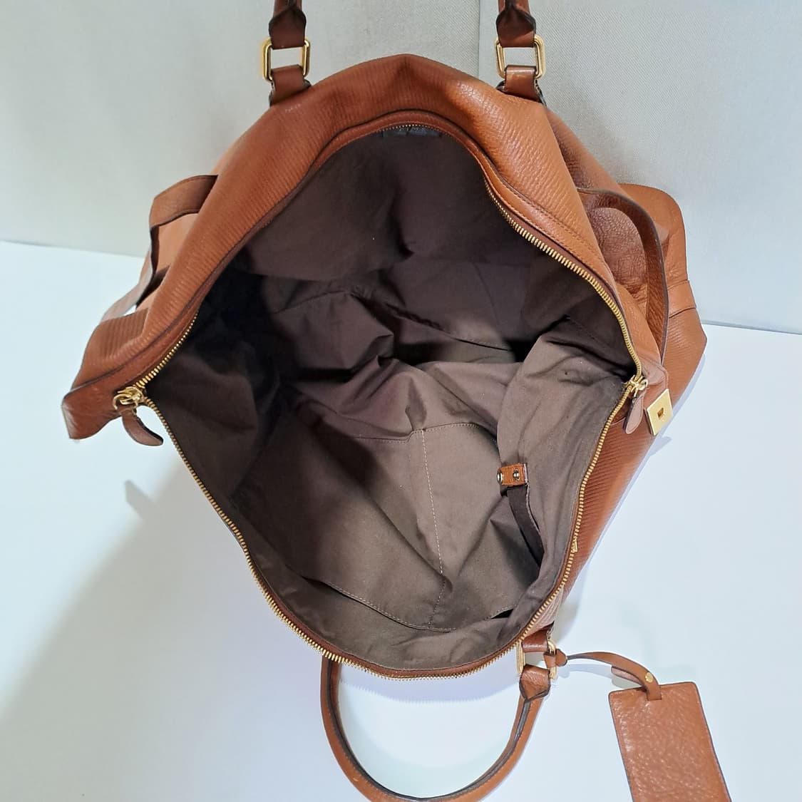 (택포) 한섬 타임옴므 브라운 가죽 보스턴백 B652 상품이미지8