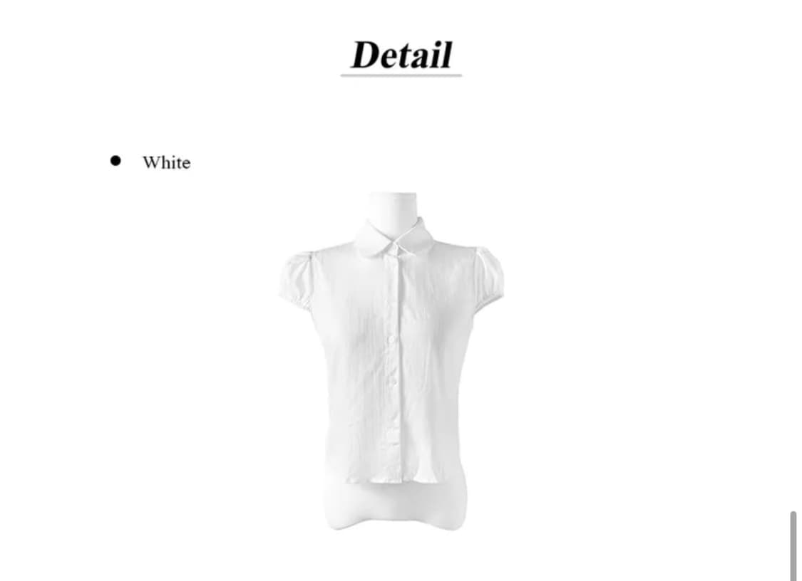 애니원모어 노리 캡소매 카라 블라우스 셔츠 화이트 상품이미지5