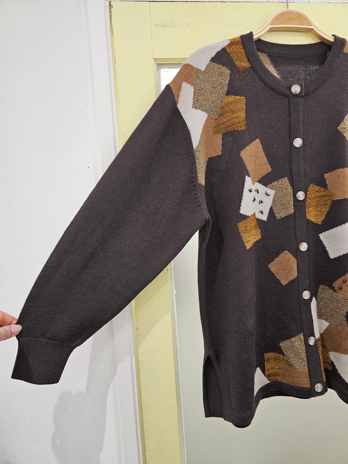 Japan 초코브라운 페이크가디건 울니트 상품이미지3