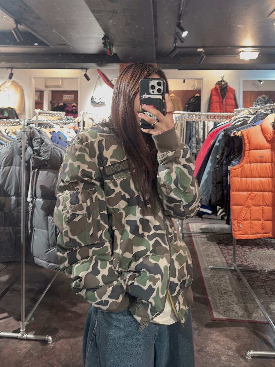 아디다스 서울 플라이트 카모 오버핏 봄버 패딩 자켓 M 상품이미지9