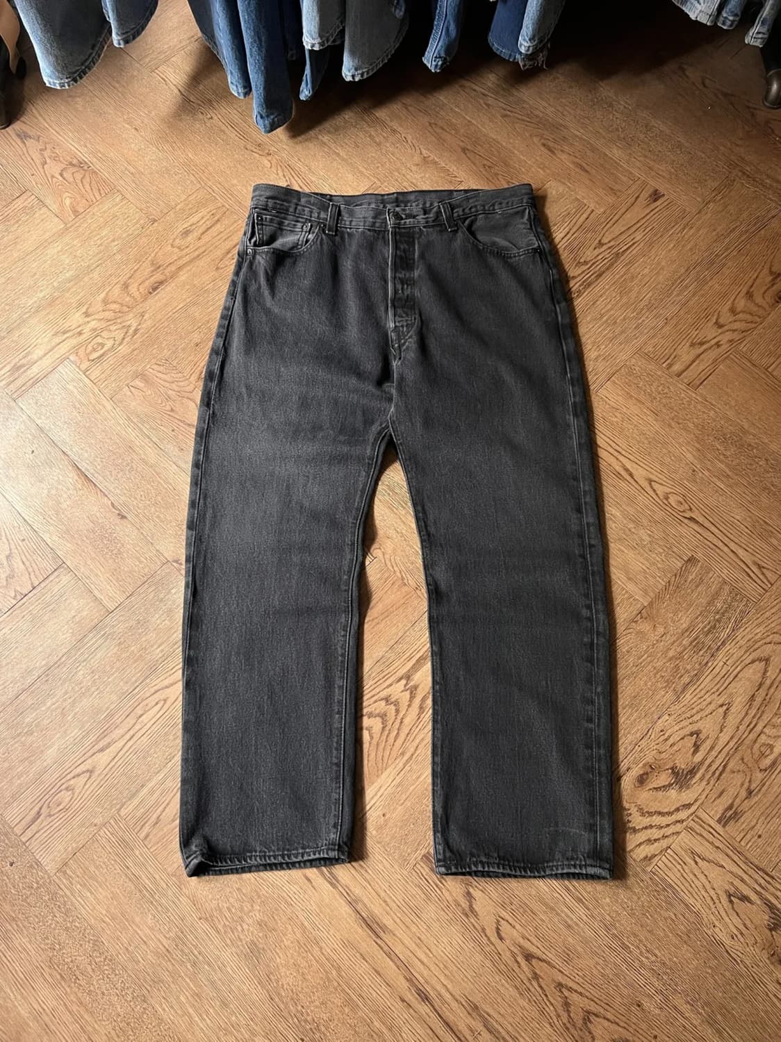 [38]리바이스 501 스트레이트 흑청 데님 팬츠 상품이미지1