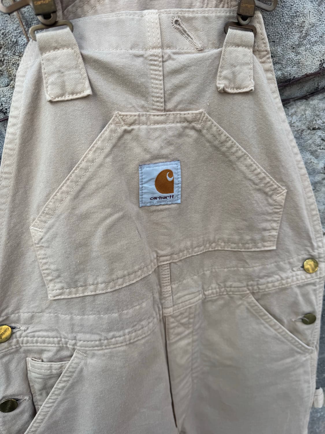 칼하트 빈티지 코튼 오버올 오버롤 멜빵 바지 팬츠 베이지 28 상품이미지5