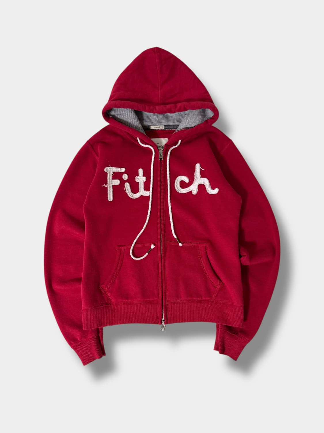 아베크롬비 00‘s 딥레드 패치로고 스웻 후드집업 상품이미지1