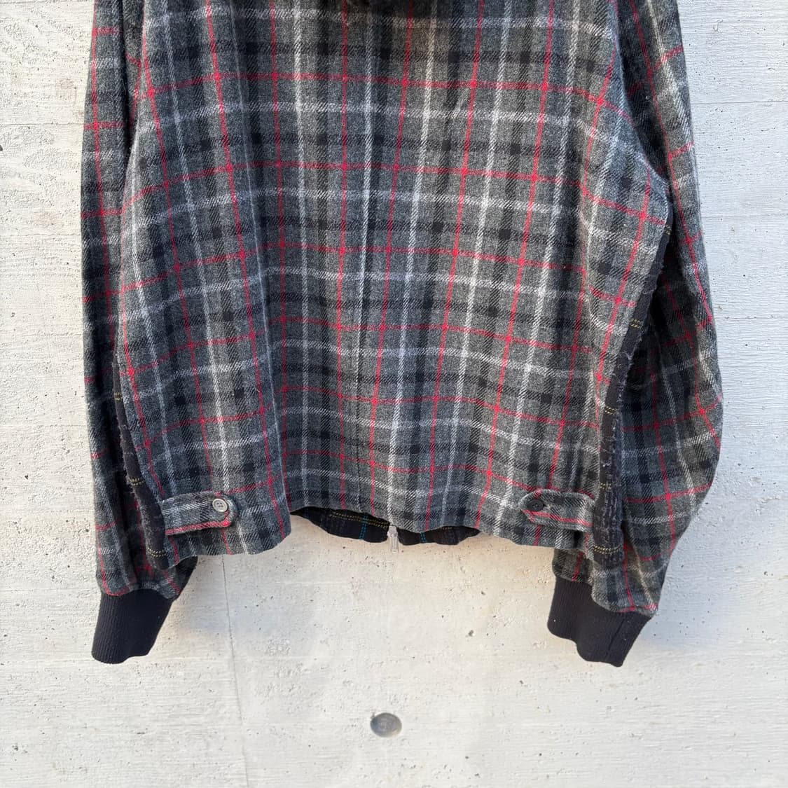 언더커버 블랙 울 체커 후드 자켓 상품이미지8