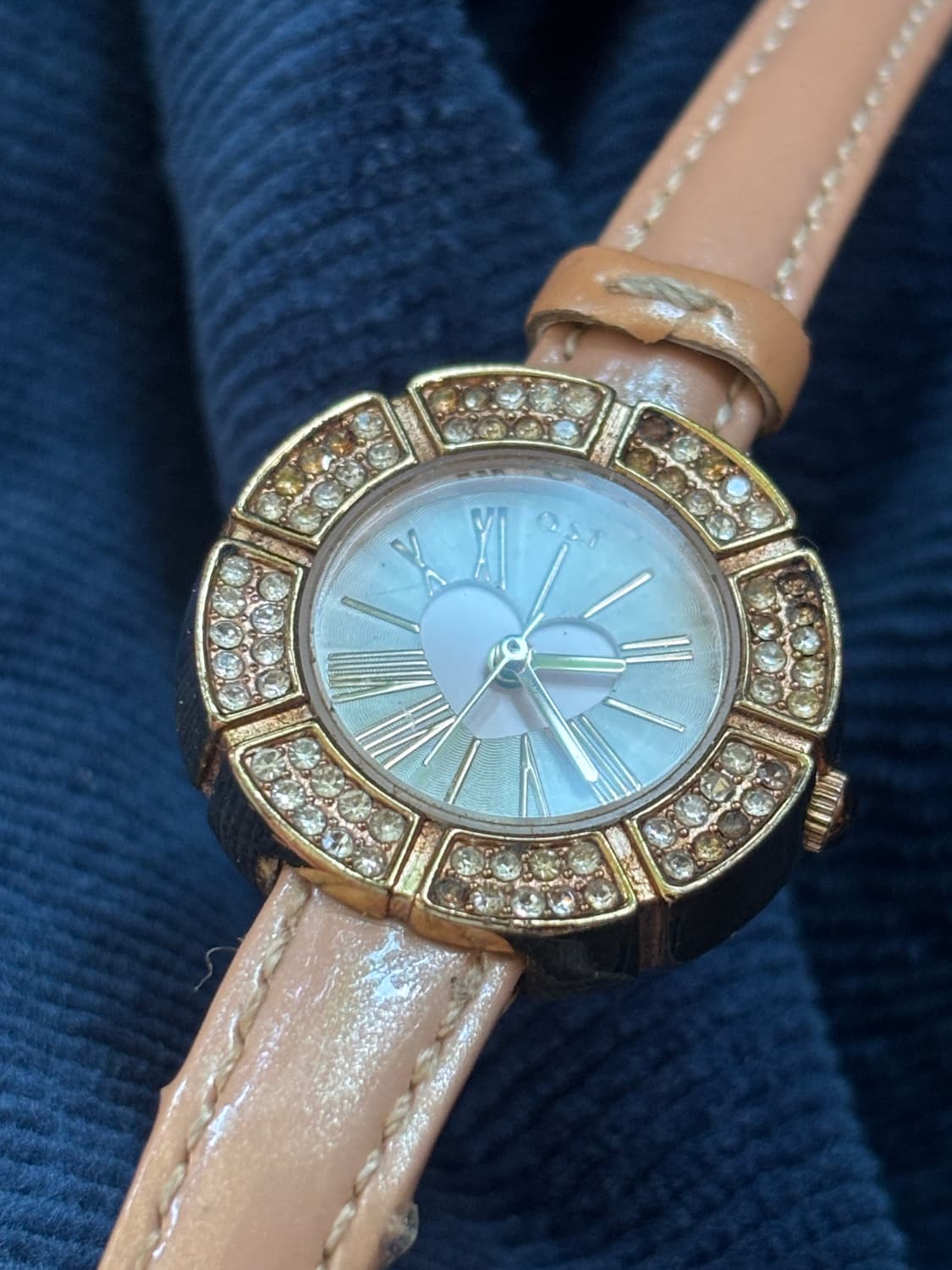 vintage ost heart leather band watch 상품이미지3