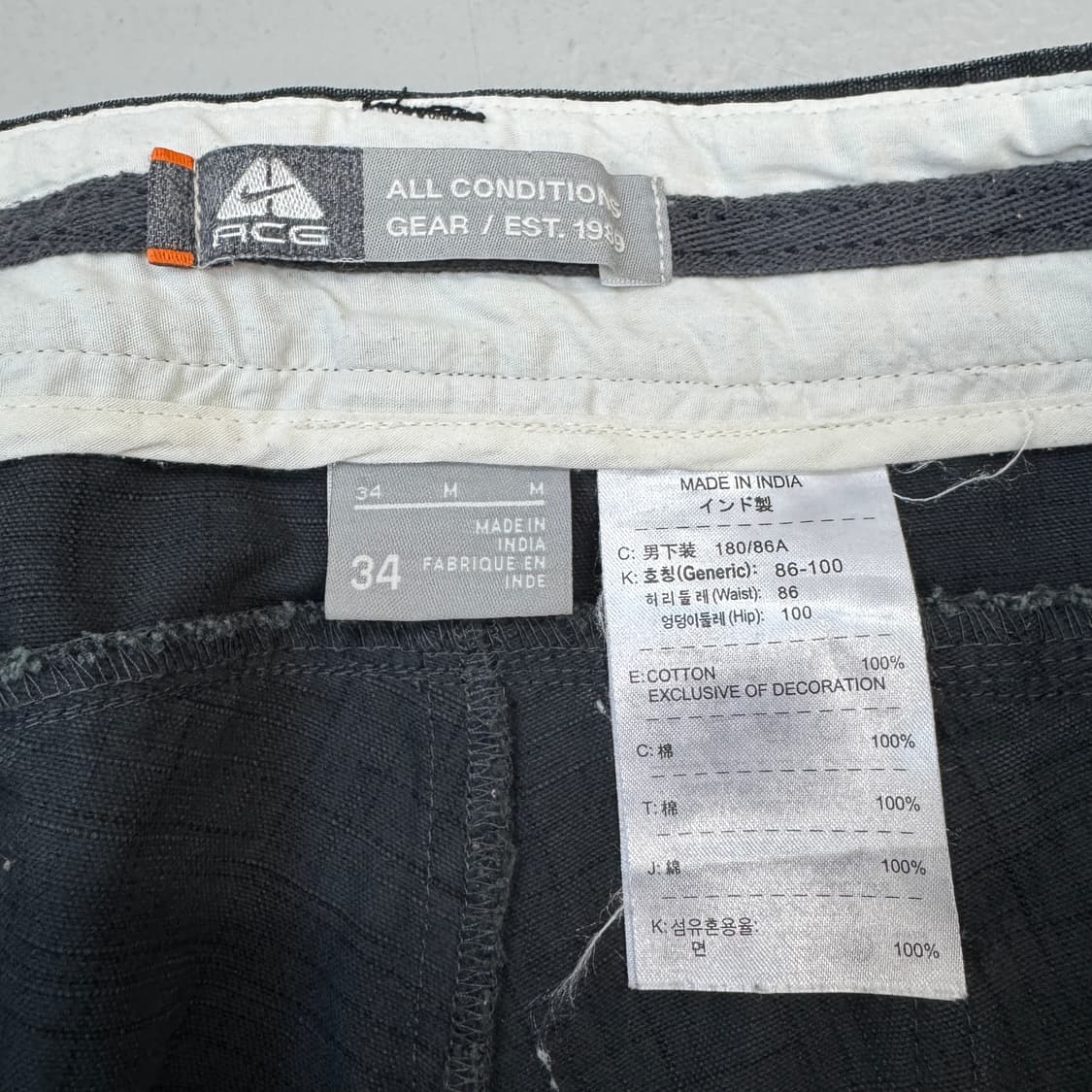 나이키 ACG 00s 고프코어 자수로고 캔버스 코튼 카고팬츠 상품이미지10