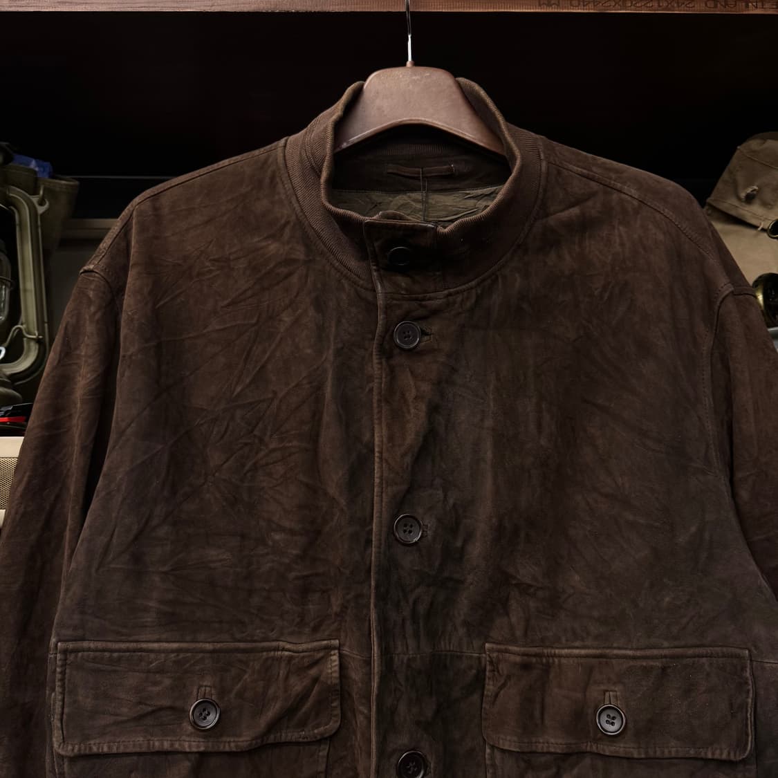 90s 휴고 보스 오리지널 리얼 레더 스웨이드 봄버 블루종 자켓 N243 상품이미지3