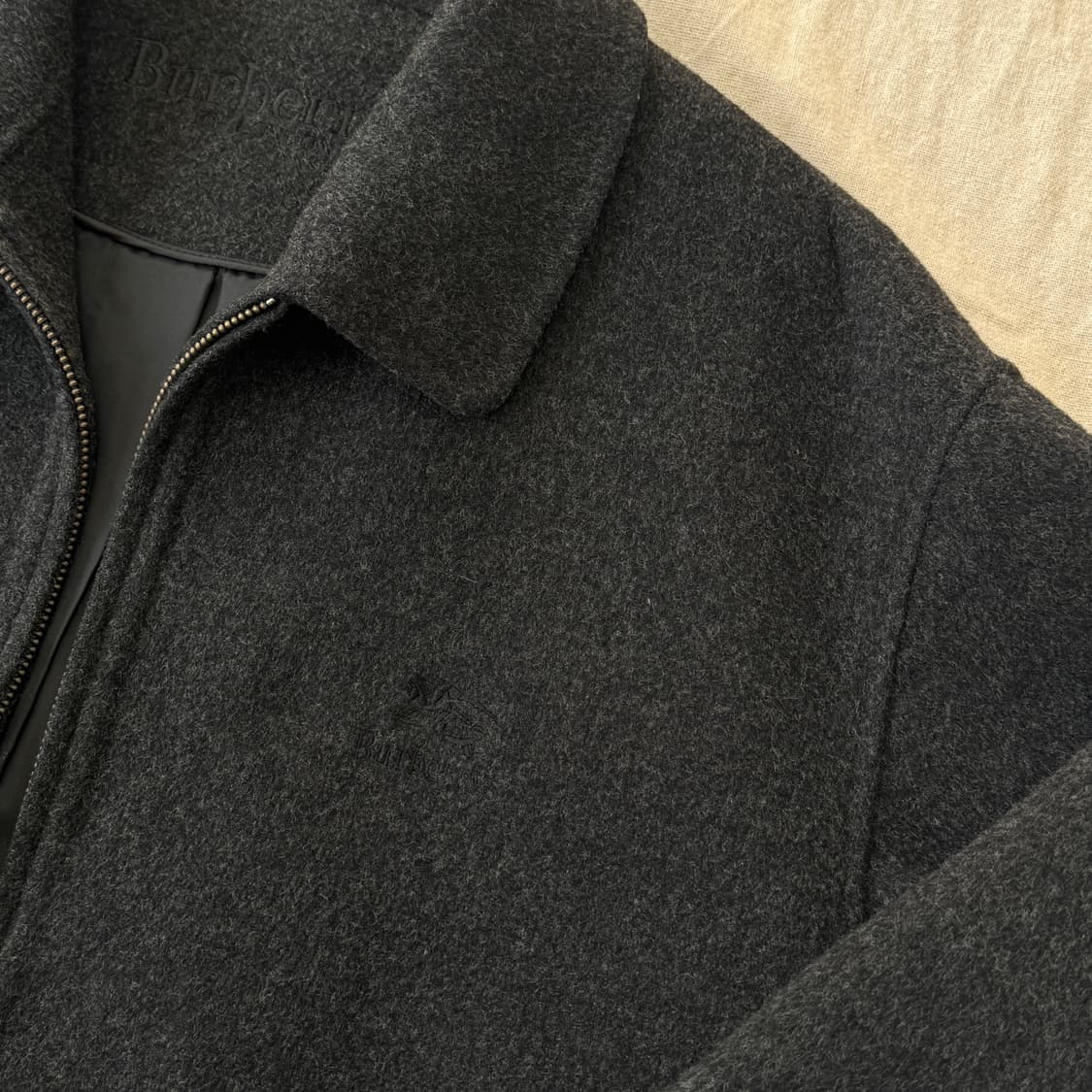 버버리 빈티지 캐시미어100% 집업 자켓 L 상품이미지2