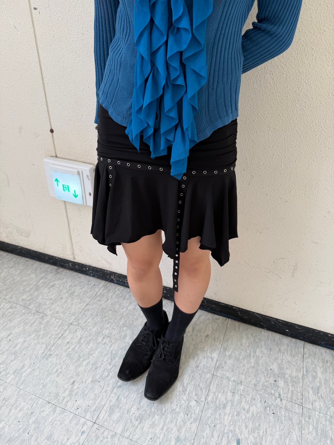 Japanese shirring eyelet flared skirt 상품이미지1