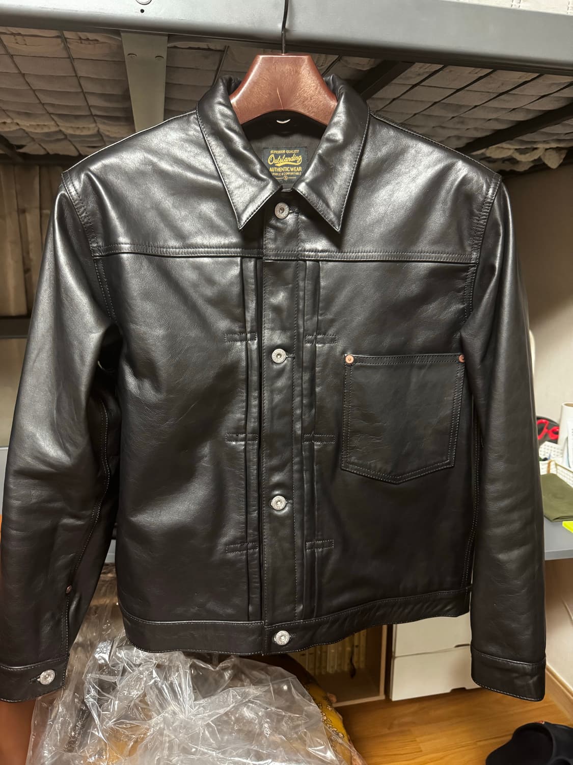 아웃스탠딩 차심 티코어 대전판 1세대 가죽자켓 S 새상품 상품이미지1